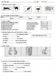 English worksheet: Bingo 4 test group B
