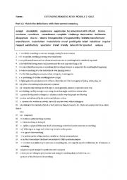 English Worksheet: vocabulary quiz