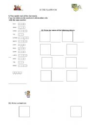 English worksheet: in the classroom