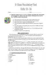 English Worksheet: VOCABULARY TEST