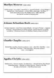 English Worksheet: famous people