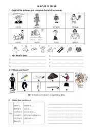 English Worksheet: Possessive case