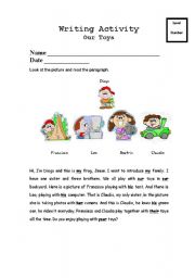 English Worksheet: Our toys