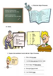 English Worksheet: SUBJECT AND OBJECT PRONOUNS