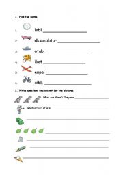 English Worksheet: making questions