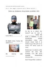 English Worksheet: Drugs and sexual education for french juvenile criminals