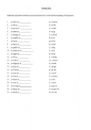 English Worksheet: Animal Similes