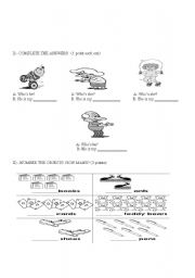 family, number, prepositions in, on, under, days of the week practice