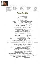 English Worksheet: JAMES BLUNT- Youre beautiful