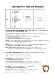 connectors of time and sequence