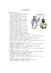 English Worksheet: Human Body - Vocabulary Exercise