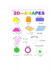 English Worksheet: area and perimeter 2d shapes