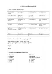 English worksheet: Writing address