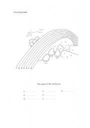 English worksheet: Colour the rainbow