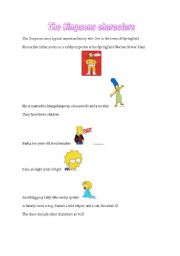 English Worksheet: The Simpsons characters