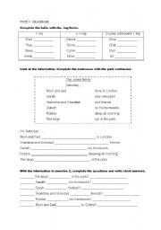 English Worksheet: exam- past continuous - nouns or adverbs