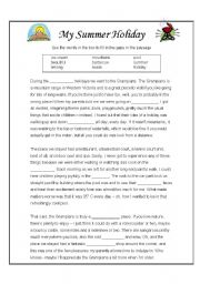 English Worksheet: My Summer Holiday