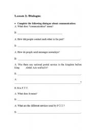 English Worksheet: Dialogue