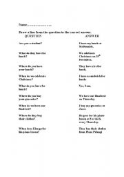 English Worksheet: Question