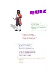 English worksheet: A pirate quiz