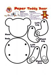 English Worksheet: How to make a bear?