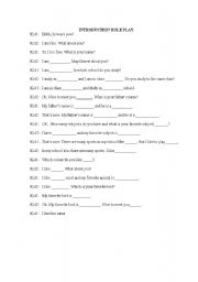 English Worksheet: role play of introduction