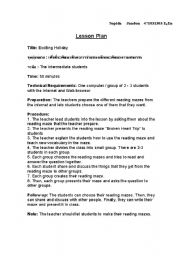 English Worksheet: Lesson Plan