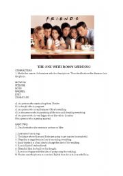 English Worksheet: Friends - the one with Rosss Wedding