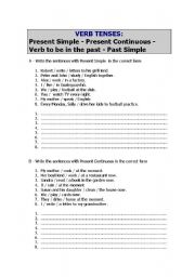 English worksheet: VERB TENSES