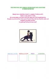 English worksheet: Find nouns,verbs and adjectives in this short Jungle Book article