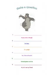 English Worksheet: Make questions about the Jungle Book