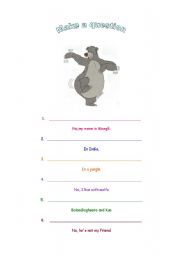 English worksheet: Make questions about the Jungle Book