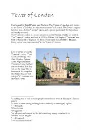 English Worksheet: LONDON - sights, part 2/4