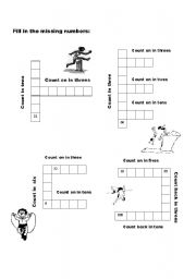 English worksheet: missing numbers