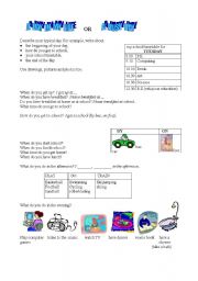 English Worksheet: A busy day