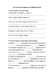 English Worksheet: lets practise our adjectives
