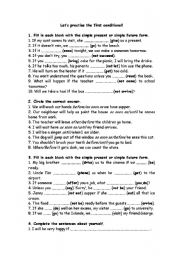English Worksheet: lets practise first conditional