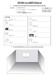 English Worksheet: Describe your classmates bedroom