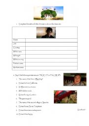 English Worksheet: BIG FISH - While viewing worksheet