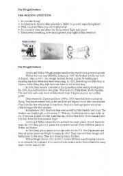 English Worksheet: The Wright Brothers 