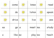 Verb+s,es,ies Dominoes game