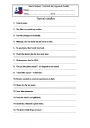 English Worksheet: typical mistakes