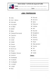 English worksheet: jobs 