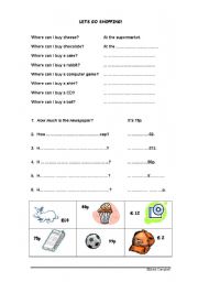 English Worksheet: Lets Go Shopping