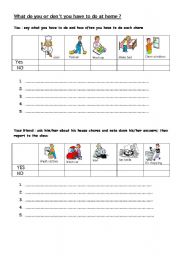 English Worksheet: House chores