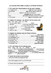 English Worksheet: lets practise future!