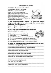 English Worksheet: lets practise gerunds!