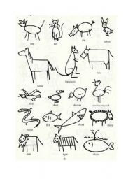 English worksheet: animals cartoon