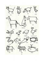 English Worksheet: animals cartoon