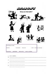 English worksheet: shadow exercise